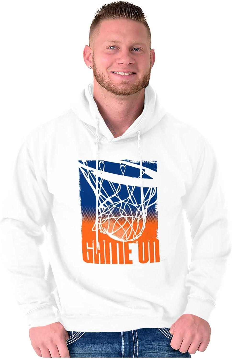 imageBrisco Brands Basketball Hoop Athlete Game On Hoodie Hooded Sweatshirt MenWhite