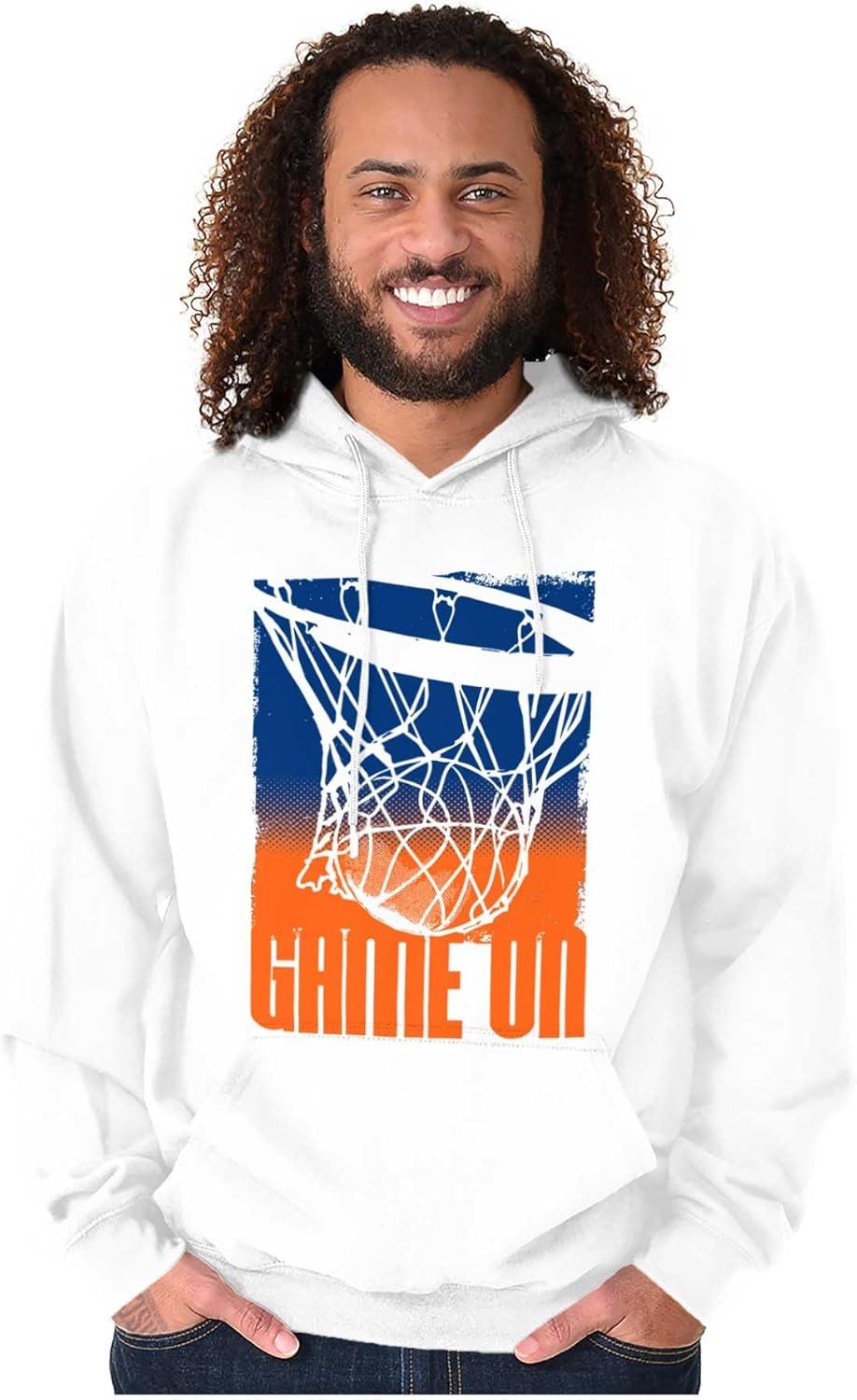 imageBrisco Brands Basketball Hoop Athlete Game On Hoodie Hooded Sweatshirt MenWhite