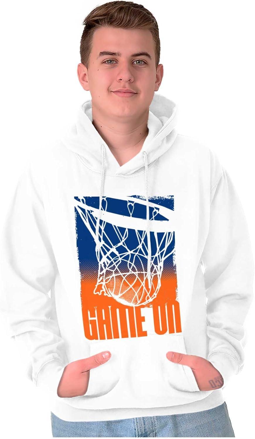 imageBrisco Brands Basketball Hoop Athlete Game On Hoodie Hooded Sweatshirt MenWhite