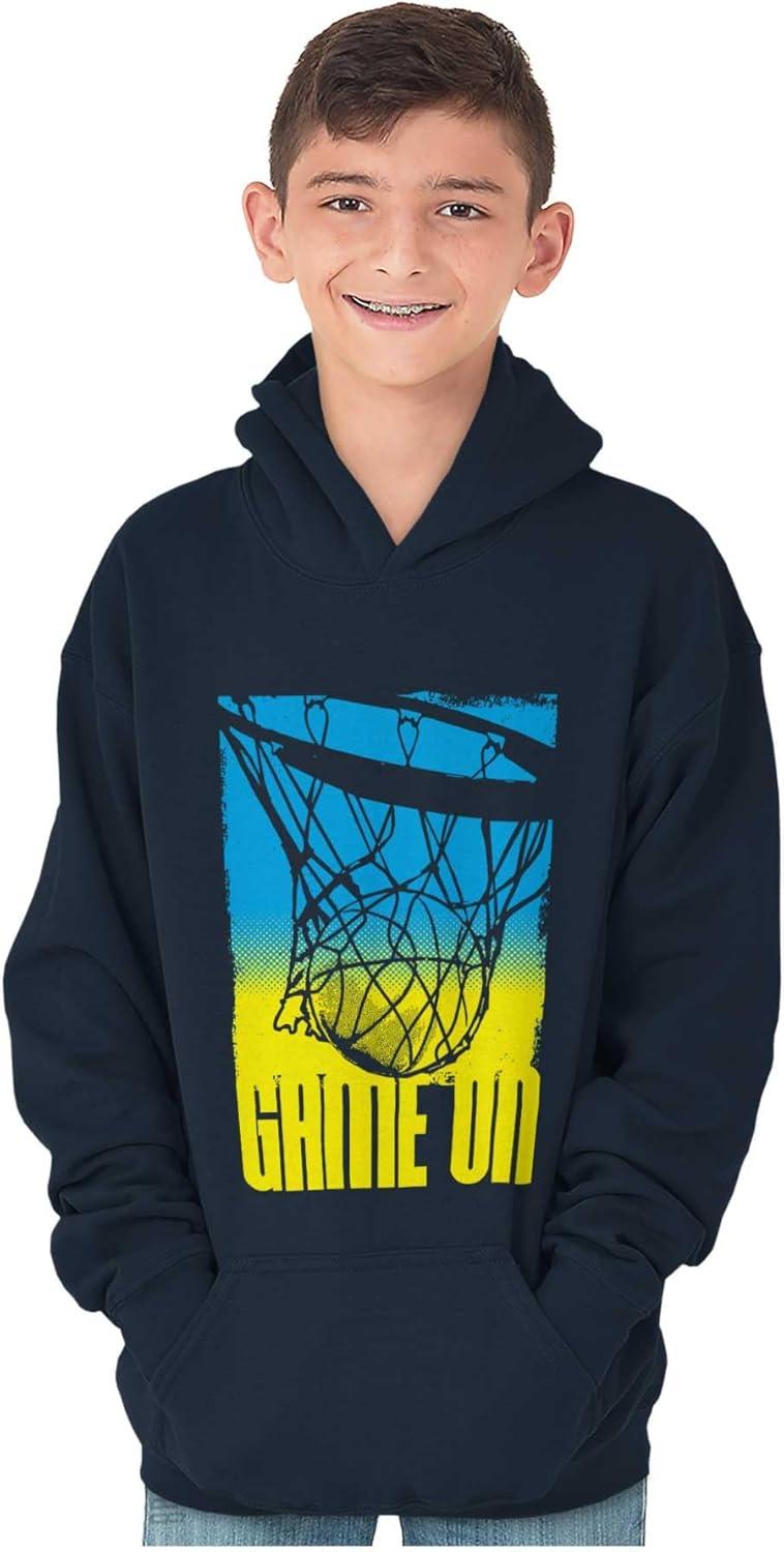imageBrisco Brands Basketball Hoop Athlete Game On Kids Hoodie Sweatshirt BoysNavy