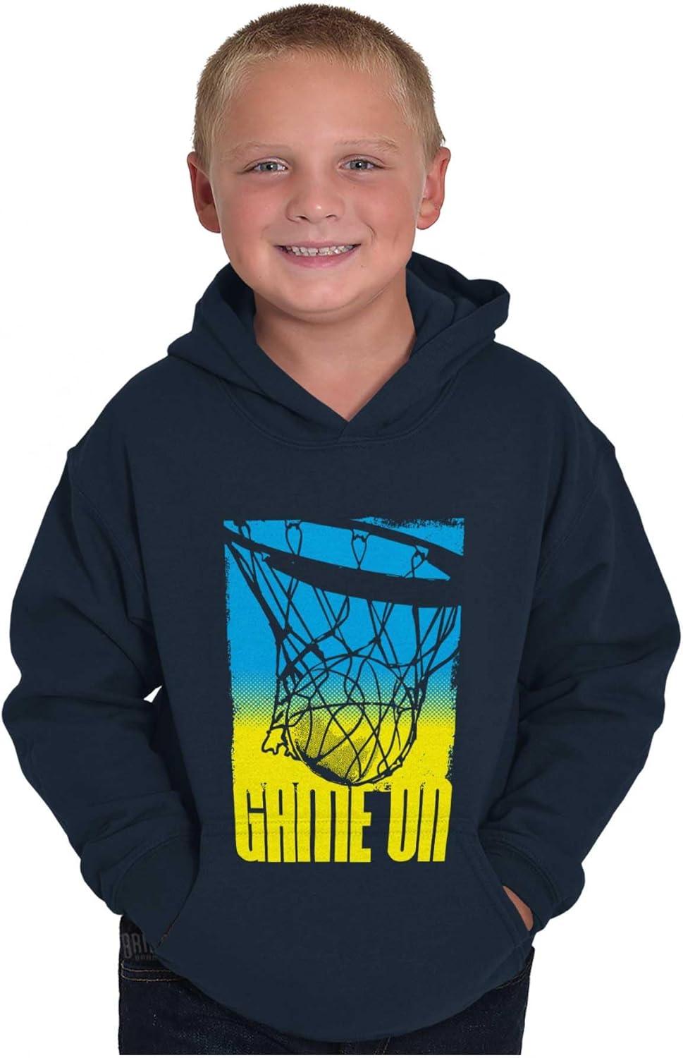 imageBrisco Brands Basketball Hoop Athlete Game On Kids Hoodie Sweatshirt BoysNavy