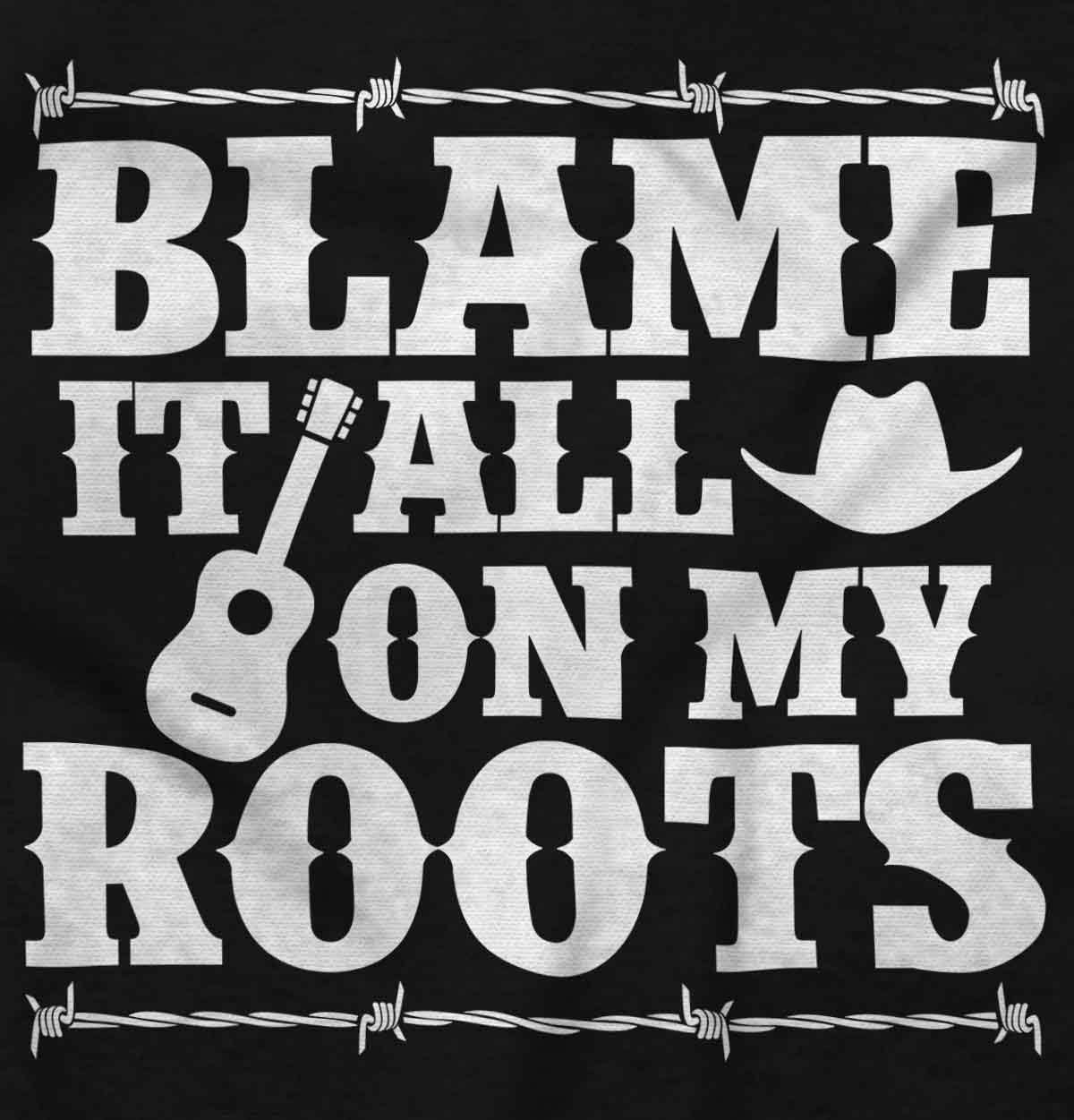 imageBrisco Brands Blame It On My Roots Country Music Hoodie Sweatshirt Women MenBlack