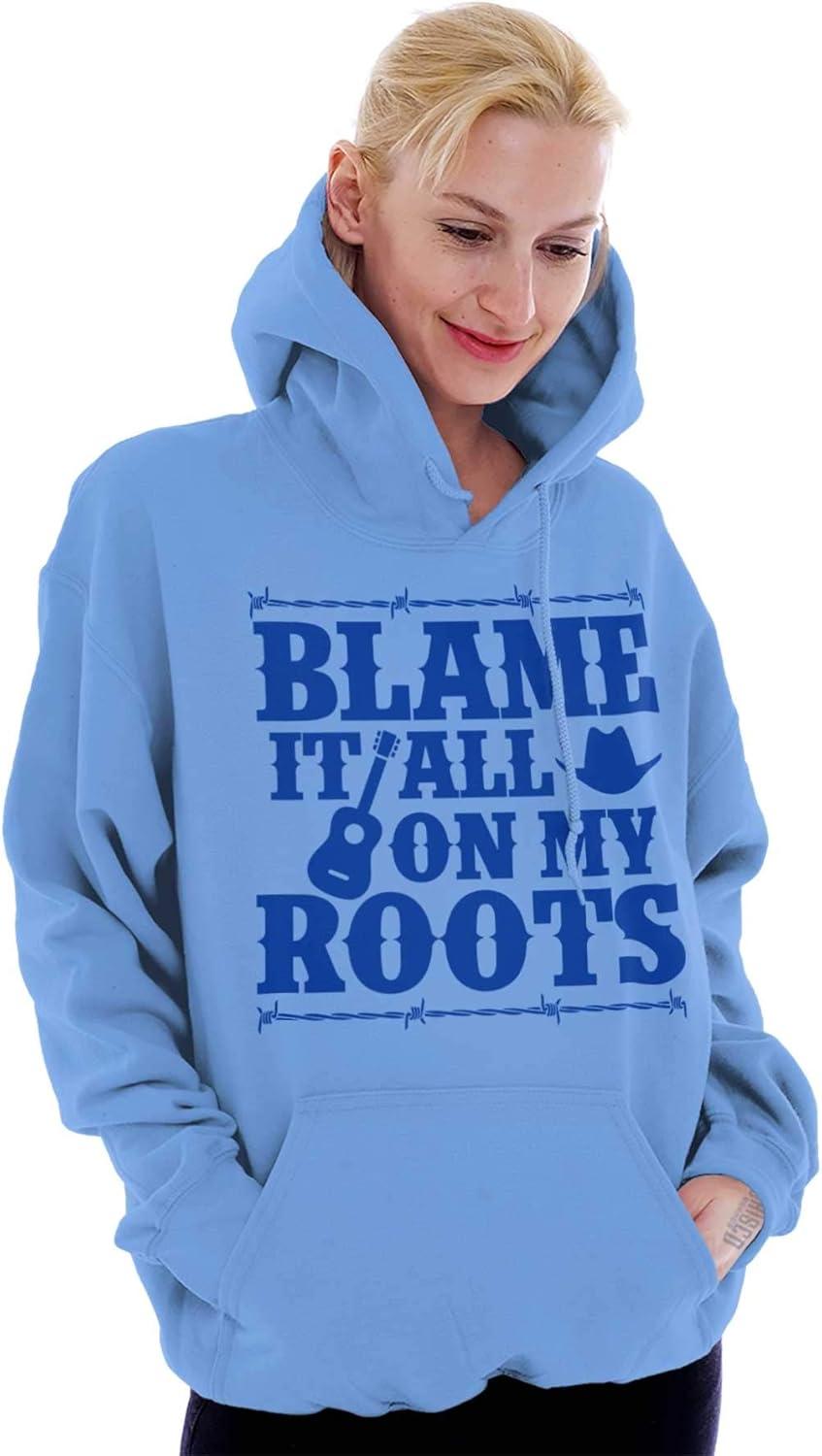 imageBrisco Brands Blame It On My Roots Country Music Hoodie Sweatshirt Women MenCarolina Blue