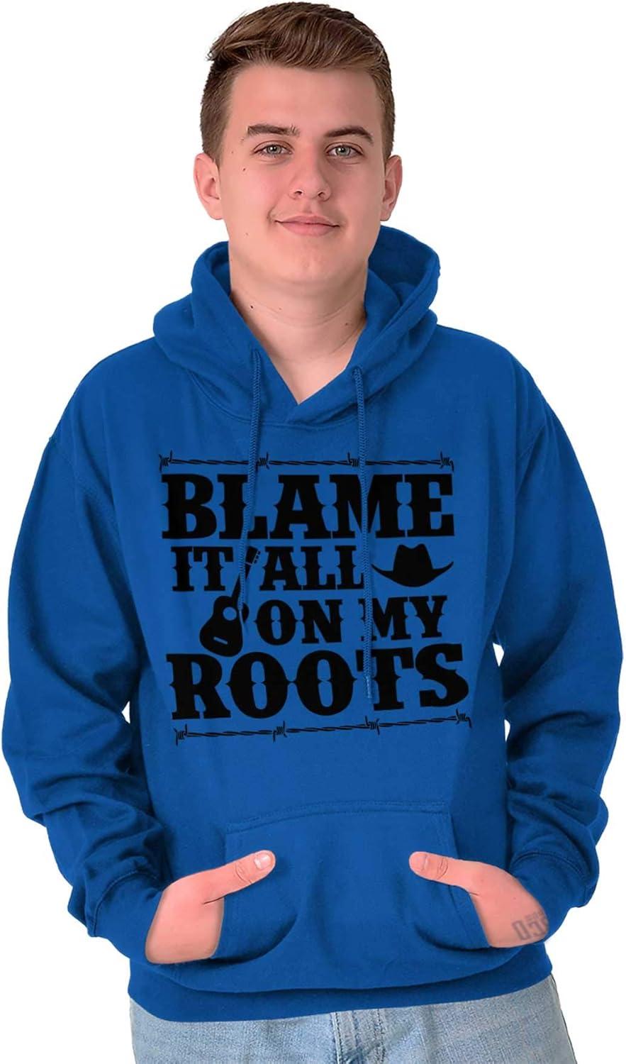 imageBrisco Brands Blame It On My Roots Country Music Hoodie Sweatshirt Women MenRoyal