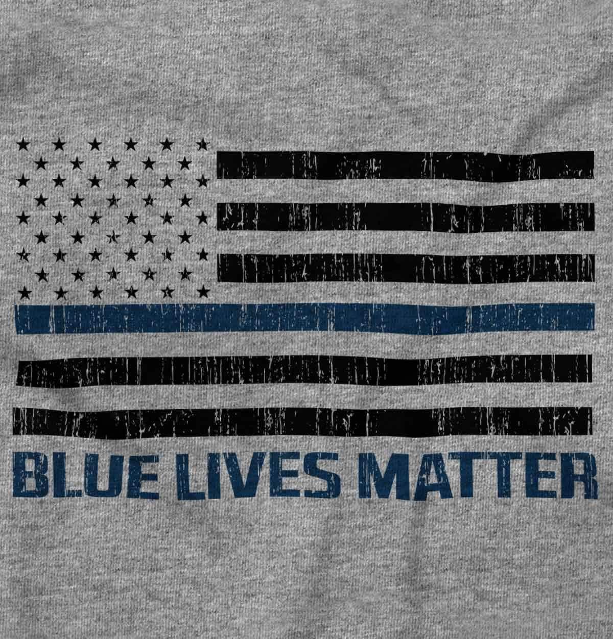 imageBrisco Brands Blue Line American Flag Support Zip Up Hoodie Mens WomensSport Grey