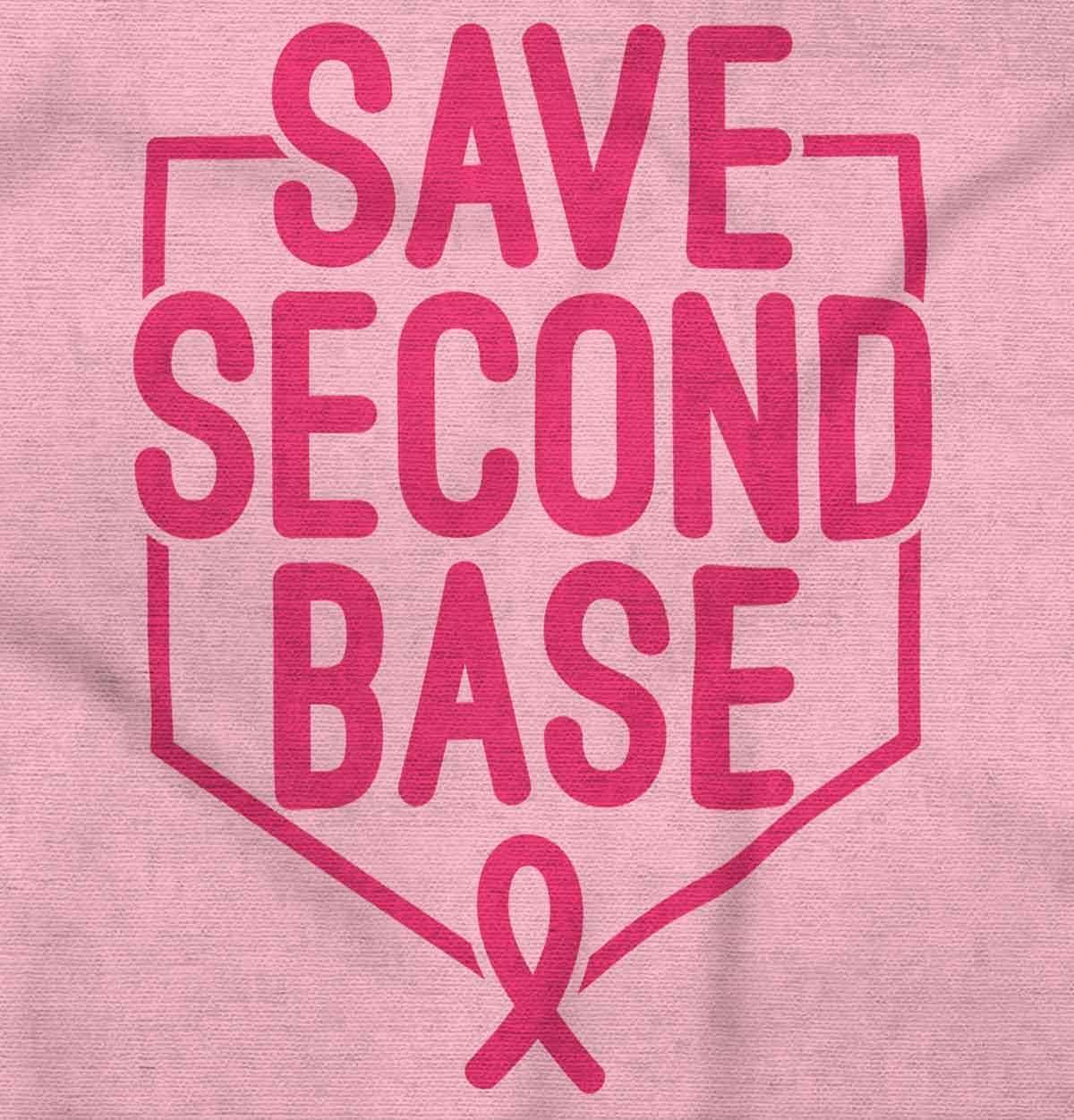 imageBrisco Brands Breast Cancer Awareness Save Second Womens Graphic T Shirt TeesLight Pink