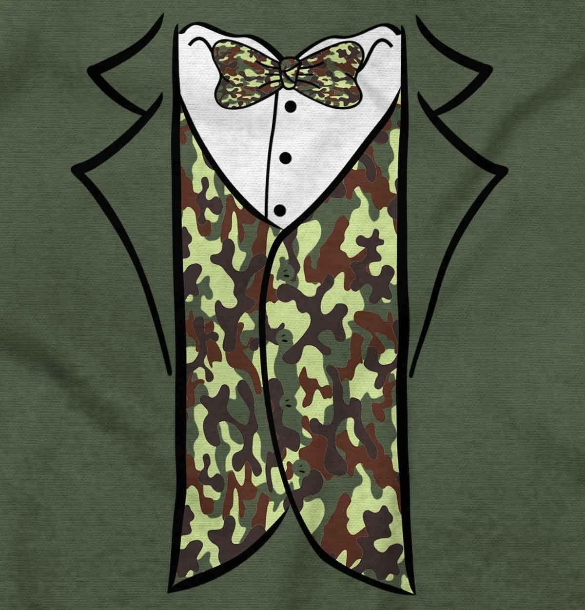 imageBrisco Brands Camouflage Faux Three Piece Tuxedo Mens Graphic T Shirt TeesMilitary Green