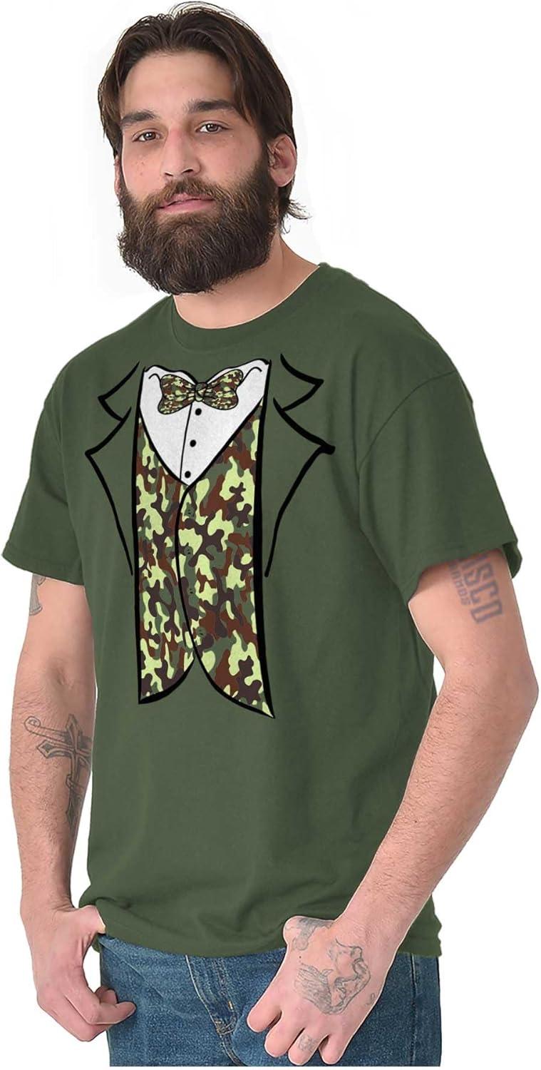 imageBrisco Brands Camouflage Faux Three Piece Tuxedo Mens Graphic T Shirt TeesMilitary Green