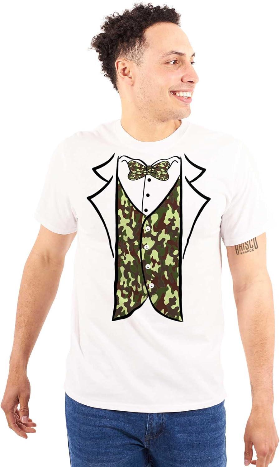 imageBrisco Brands Camouflage Faux Three Piece Tuxedo Mens Graphic T Shirt TeesWhite