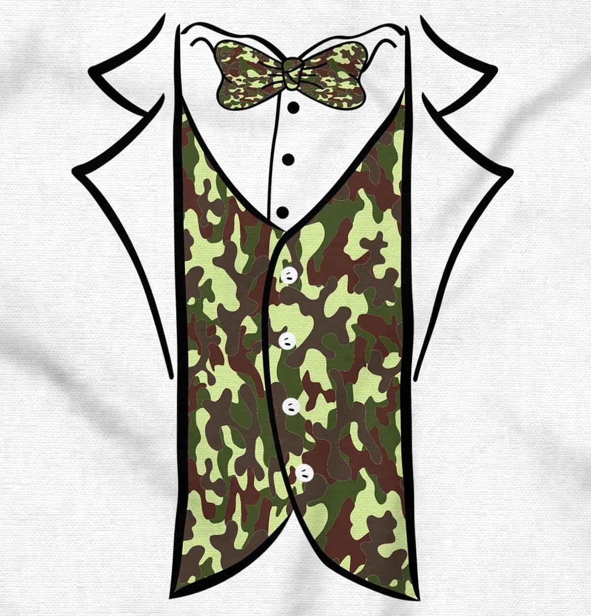 imageBrisco Brands Camouflage Faux Three Piece Tuxedo Mens Graphic T Shirt TeesWhite