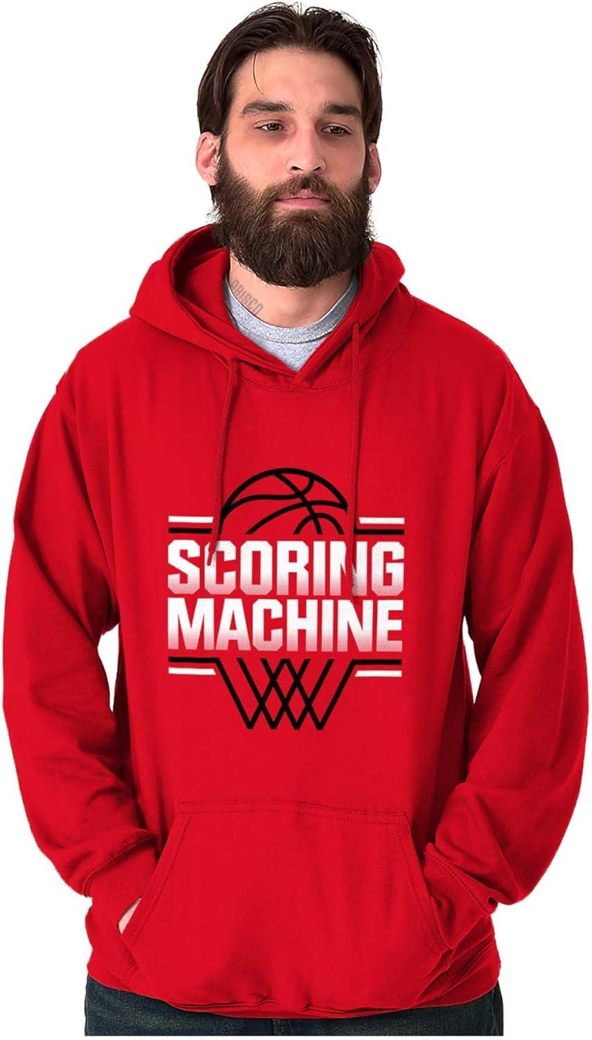 imageBrisco Brands Cool Basketball Scoring Machine Hoodie Hooded Sweatshirt MenRed