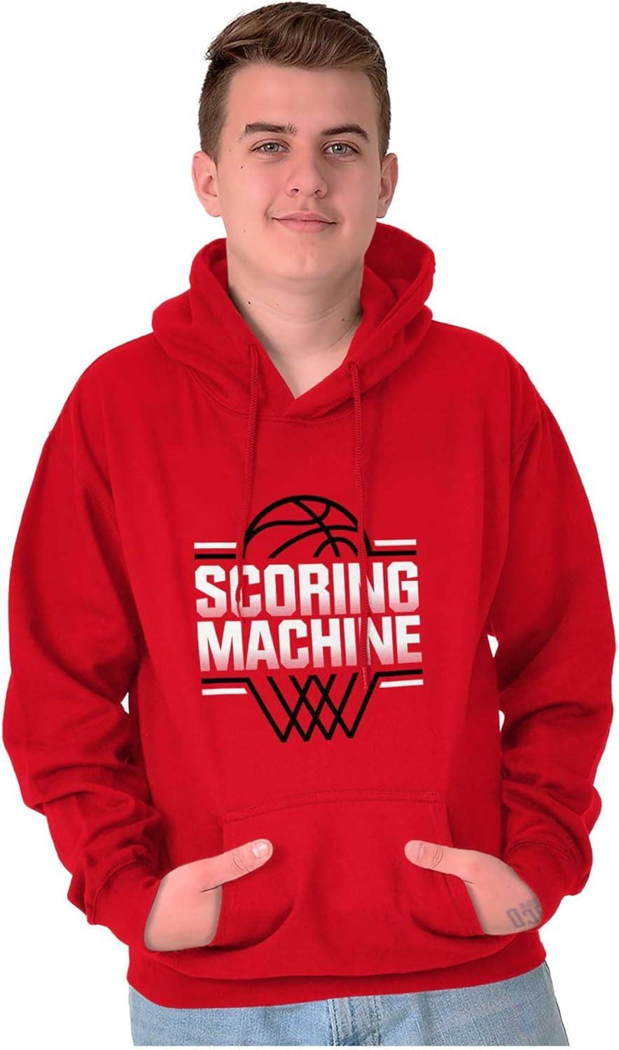 imageBrisco Brands Cool Basketball Scoring Machine Hoodie Hooded Sweatshirt MenRed