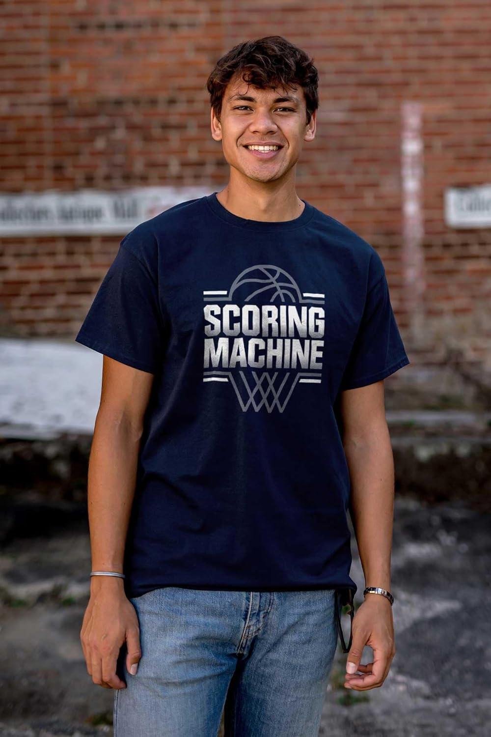 imageBrisco Brands Cool Basketball Scoring Machine Mens Graphic T Shirt TeesNavy
