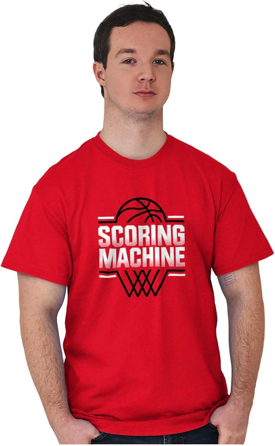 imageBrisco Brands Cool Basketball Scoring Machine Mens Graphic T Shirt TeesRed