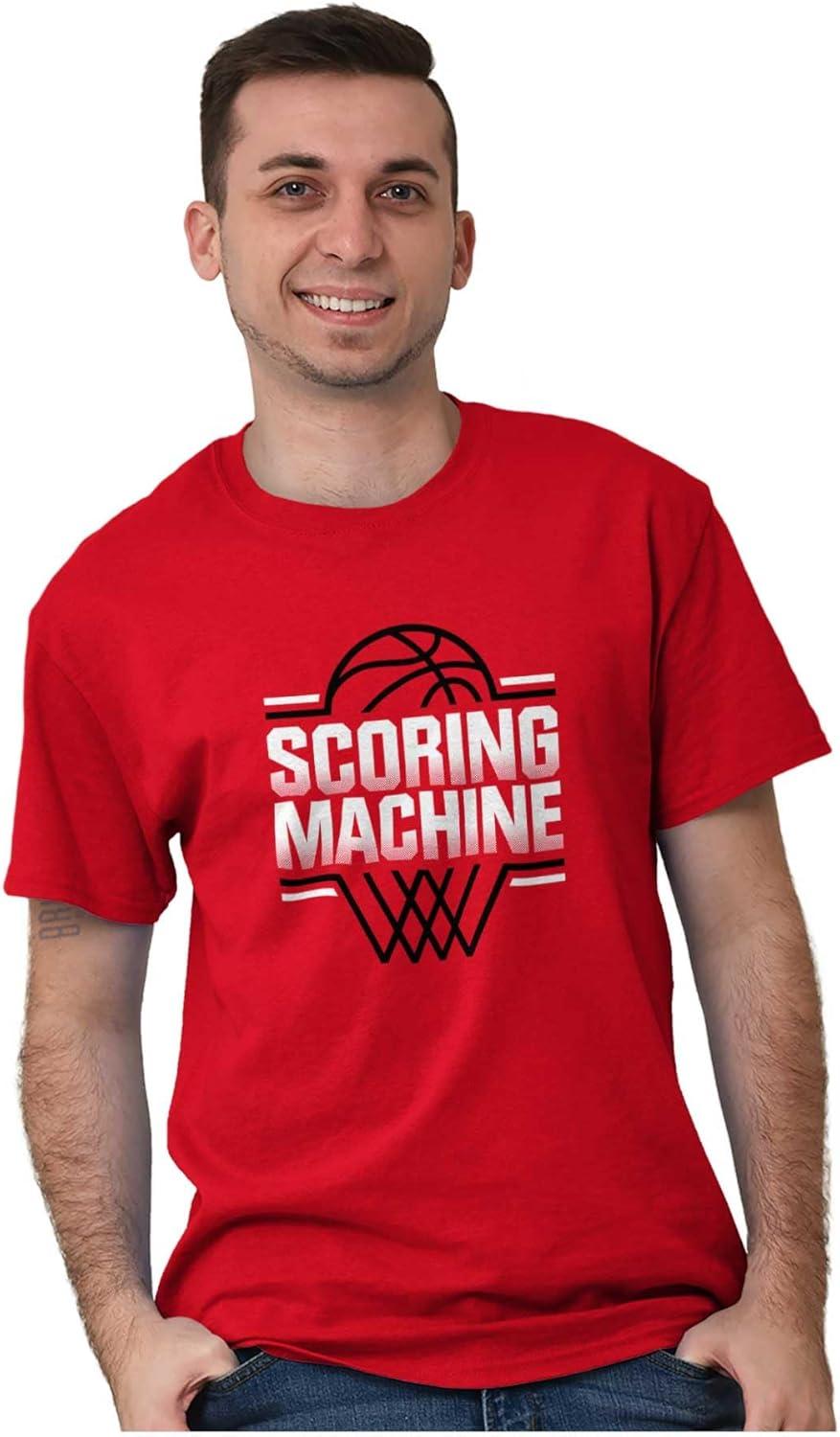 imageBrisco Brands Cool Basketball Scoring Machine Mens Graphic T Shirt TeesRed