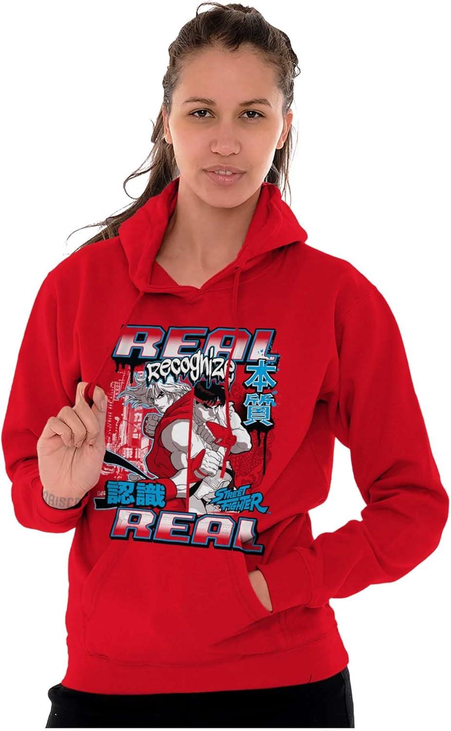 imageBrisco Brands Cool Kanji Street Fighter Retro Ryu Hoodie Sweatshirt Women MenRed