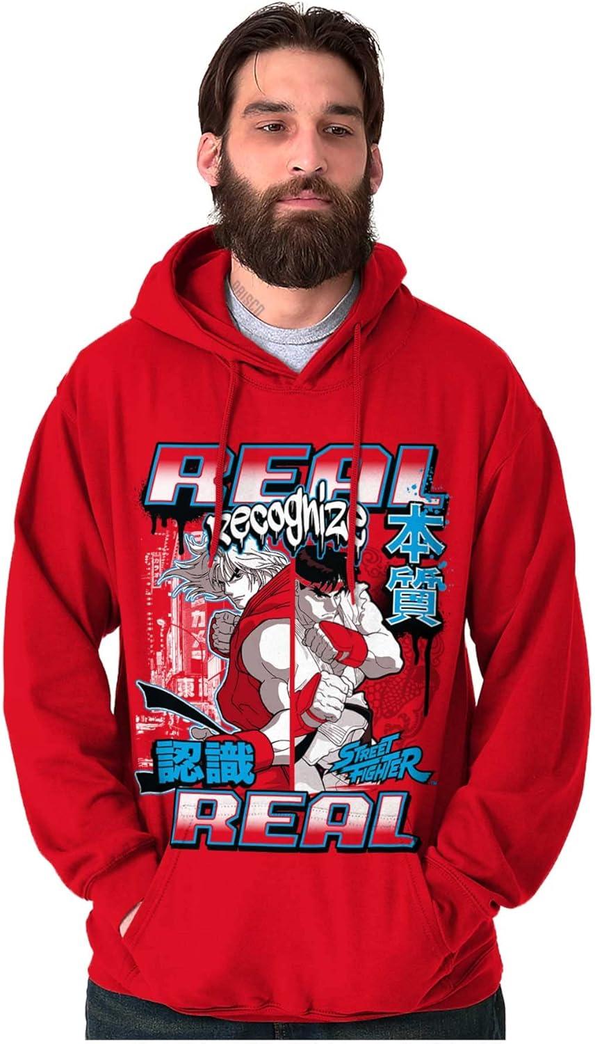 imageBrisco Brands Cool Kanji Street Fighter Retro Ryu Hoodie Sweatshirt Women MenRed