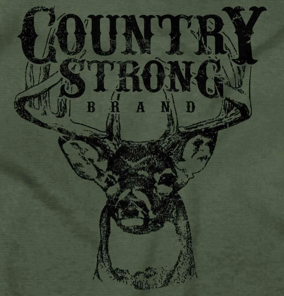 imageBrisco Brands Country Strong Buck Hoodie Sweatshirt Women MenMilitary Green