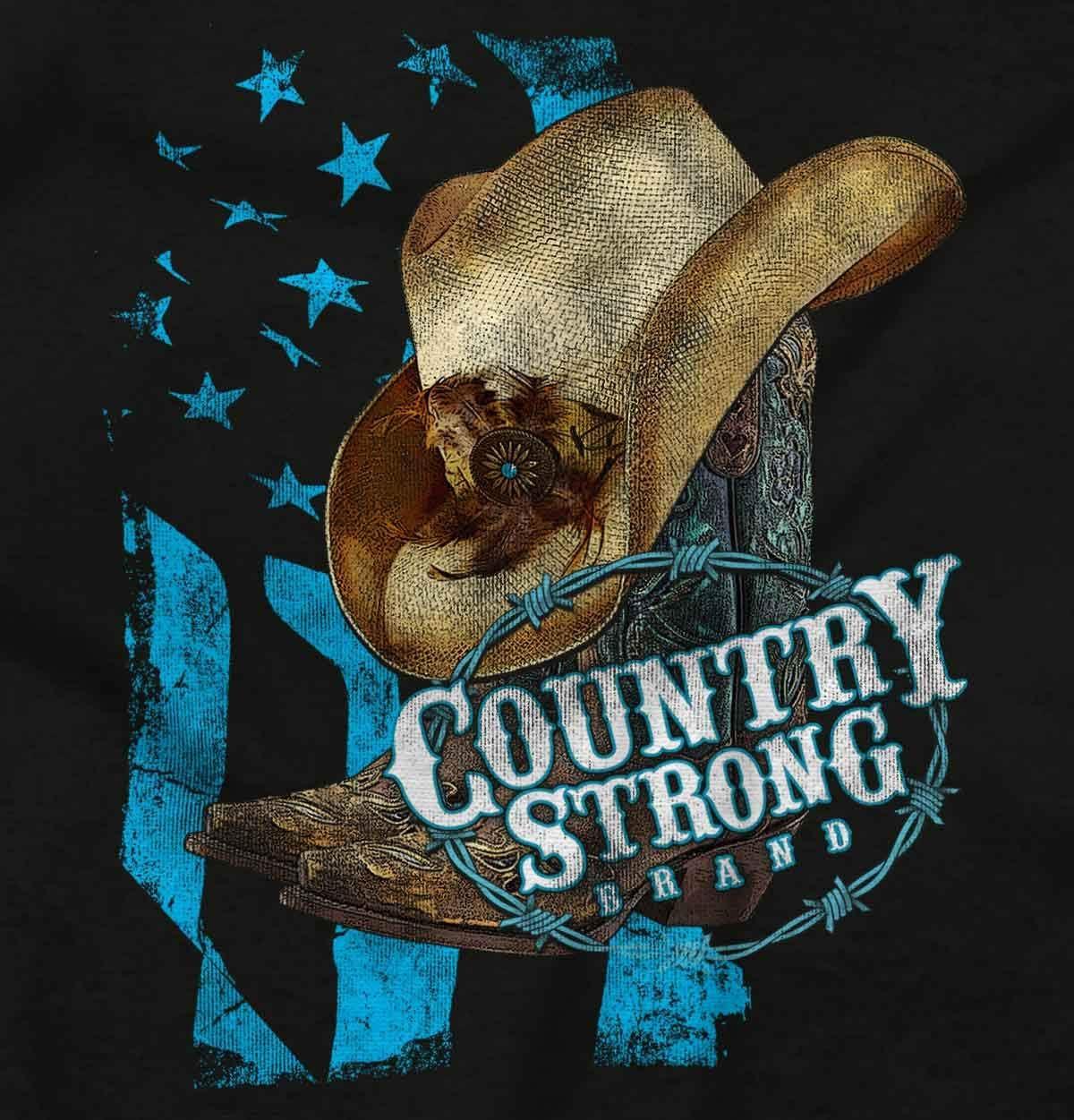 imageBrisco Brands Country Strong Cowboy Hat Hoodie Sweatshirt WomenBlack