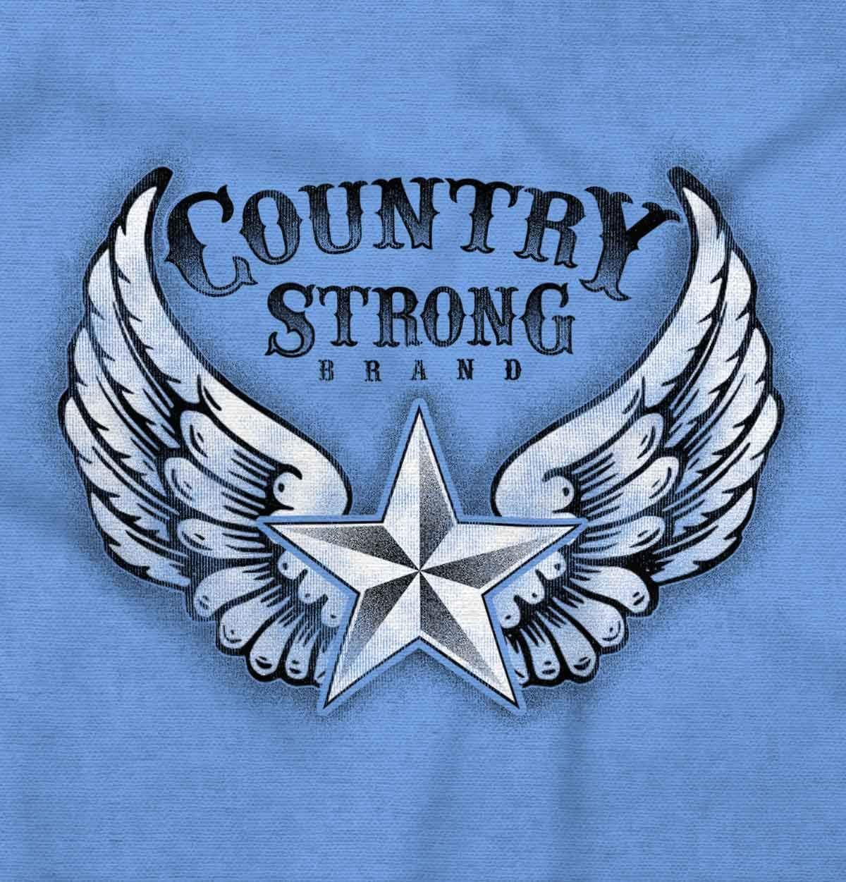 imageBrisco Brands Country Strong Cute Angels Wings Star Hoodie Sweatshirt WomenCarolina Blue