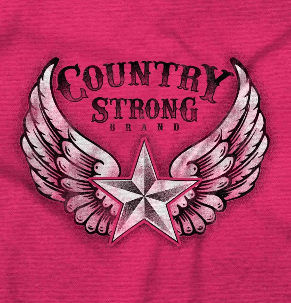 imageBrisco Brands Country Strong Cute Angels Wings Star Hoodie Sweatshirt WomenHeliconia