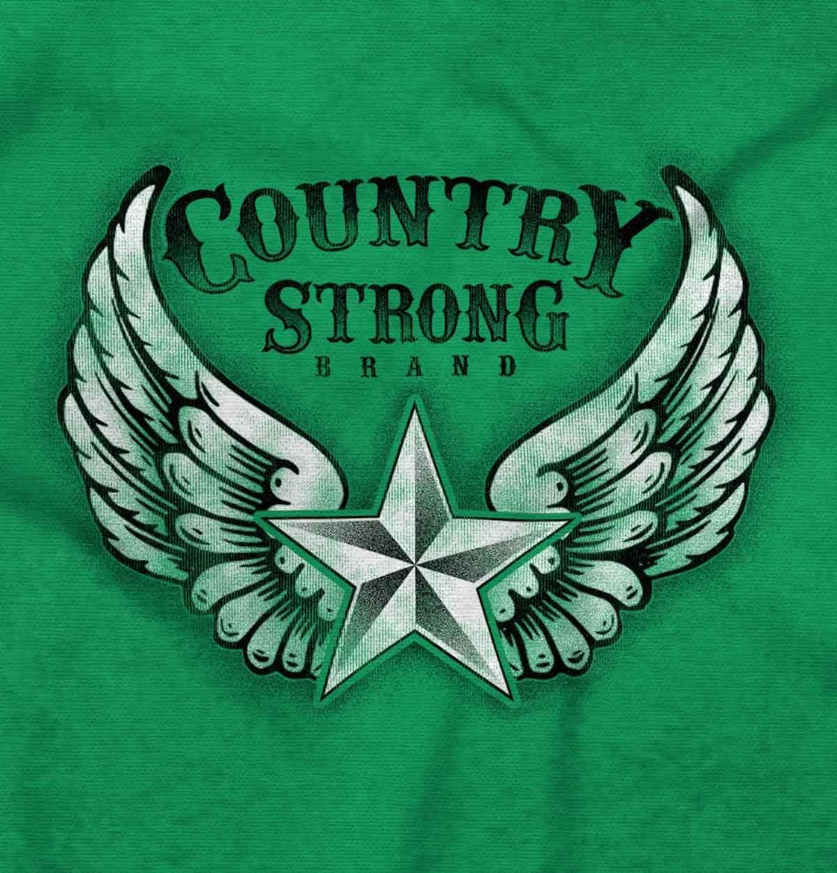 imageBrisco Brands Country Strong Cute Angels Wings Star Hoodie Sweatshirt WomenIrish Green