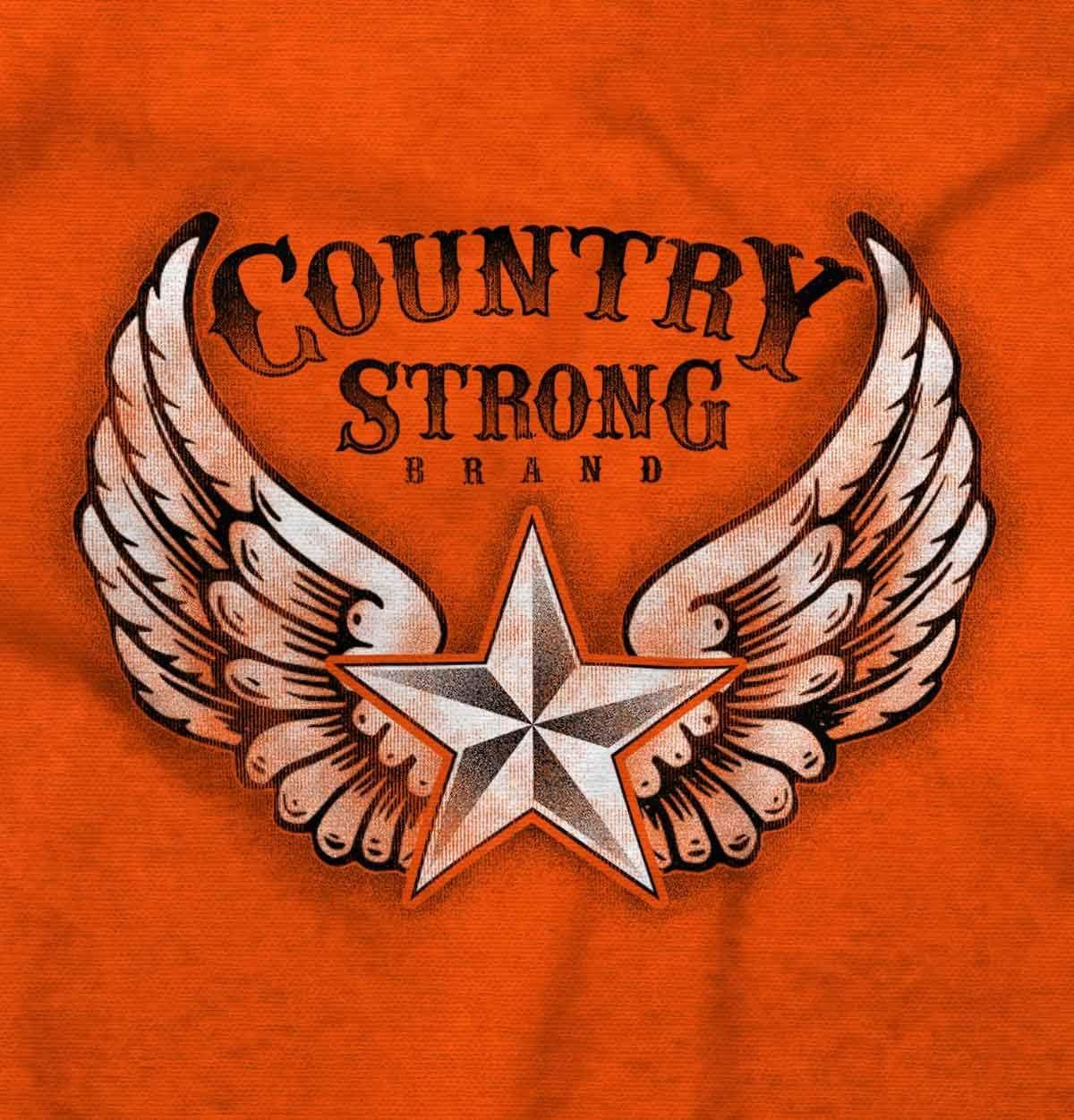 imageBrisco Brands Country Strong Cute Angels Wings Star Hoodie Sweatshirt WomenOrange