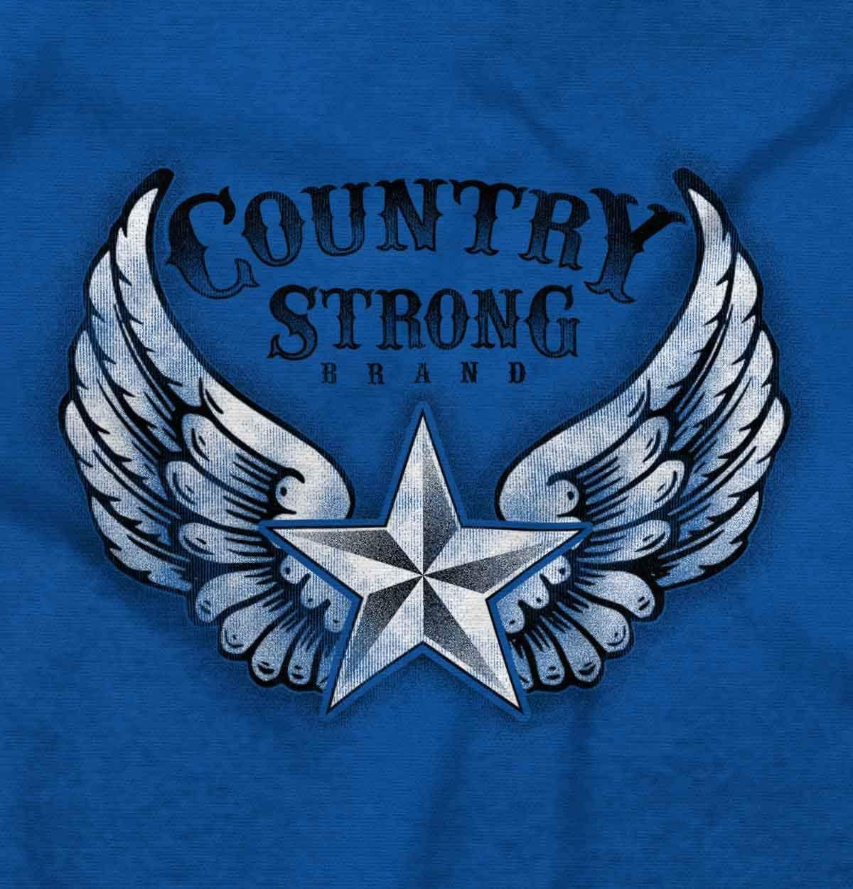 imageBrisco Brands Country Strong Cute Angels Wings Star Hoodie Sweatshirt WomenRoyal