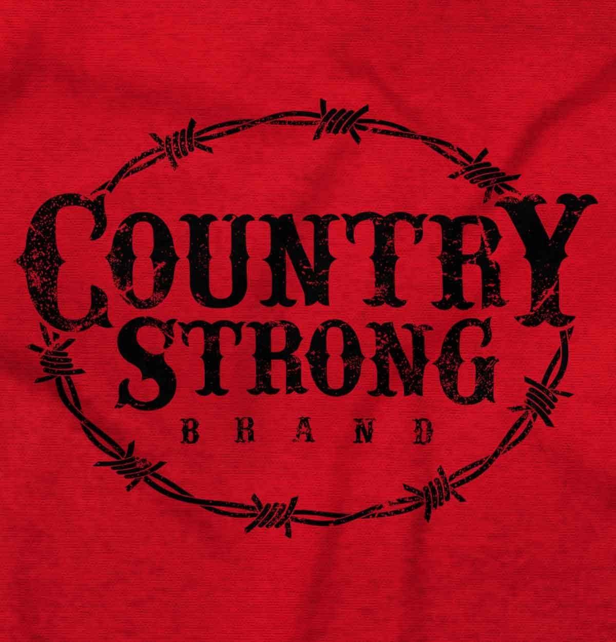 imageBrisco Brands Country Strong Logo Western Cowboy Graphic T Shirt Men or WomenRed