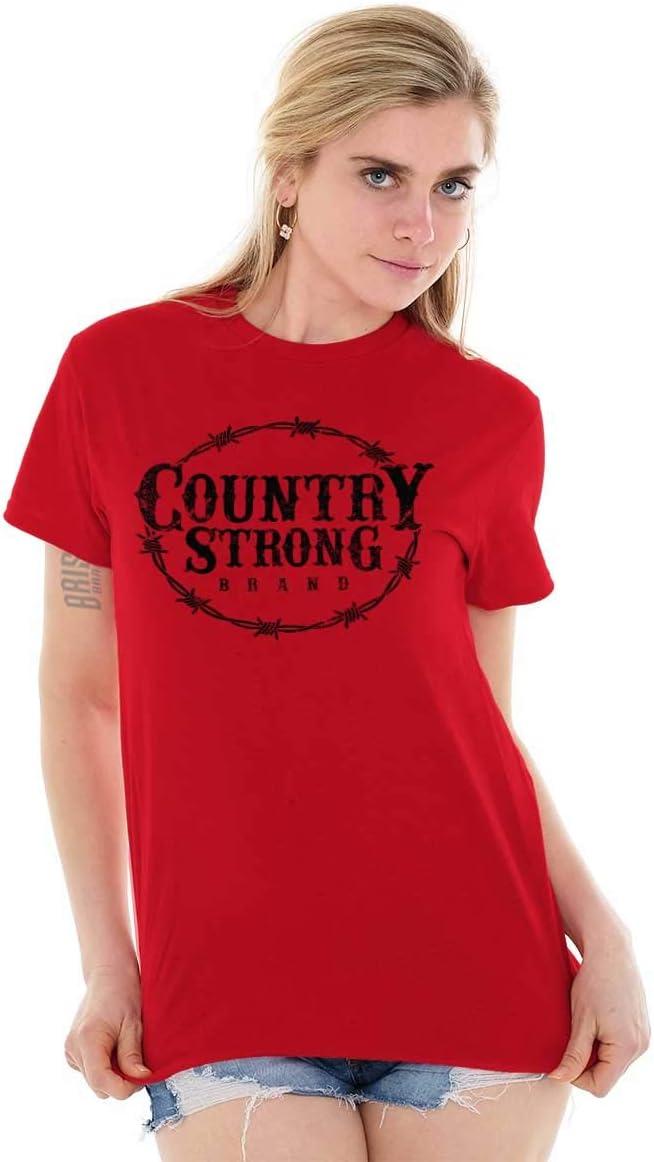 imageBrisco Brands Country Strong Logo Western Cowboy Graphic T Shirt Men or WomenRed