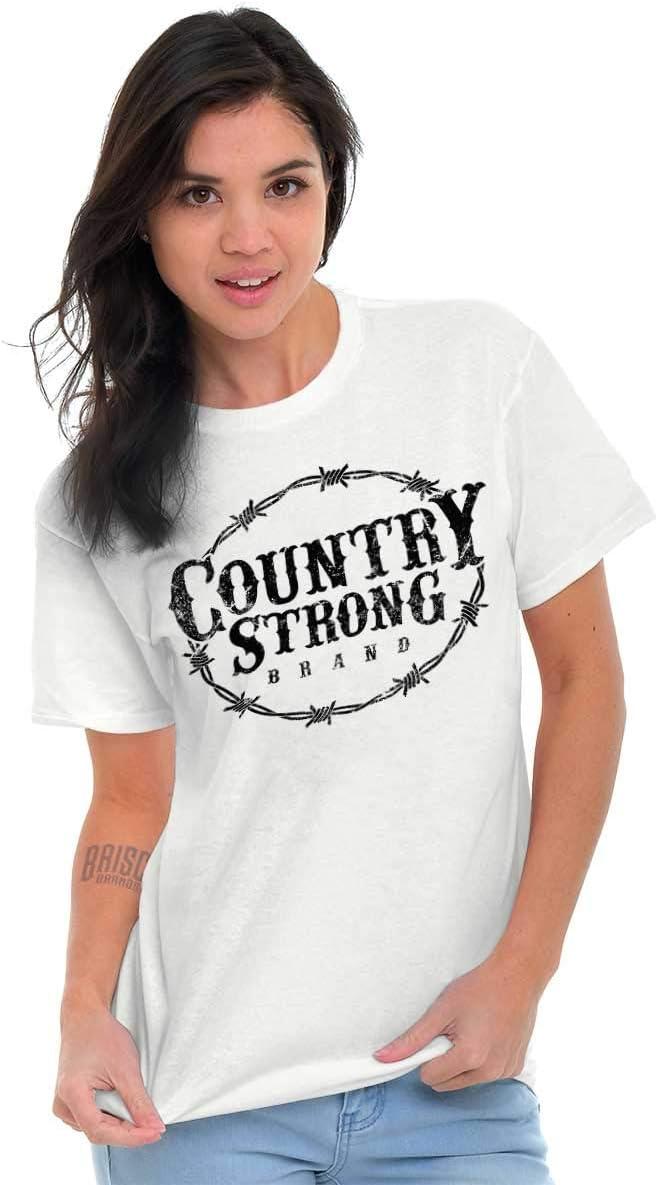 imageBrisco Brands Country Strong Logo Western Cowboy Graphic T Shirt Men or WomenWhite 2