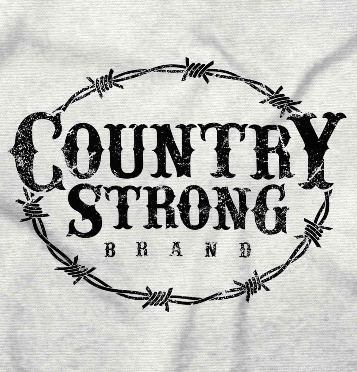 imageBrisco Brands Country Strong Logo Western Cowboy Graphic T Shirt Men or WomenWhite 2