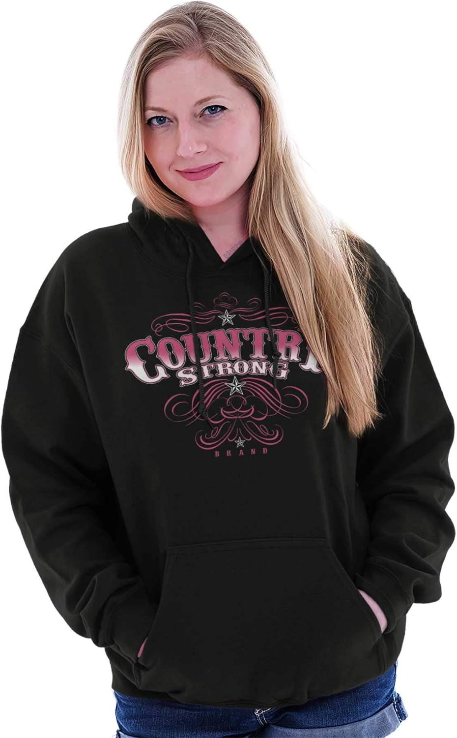 imageBrisco Brands Country Strong Western Stars Cowgirl Hoodie Sweatshirt WomenBlack