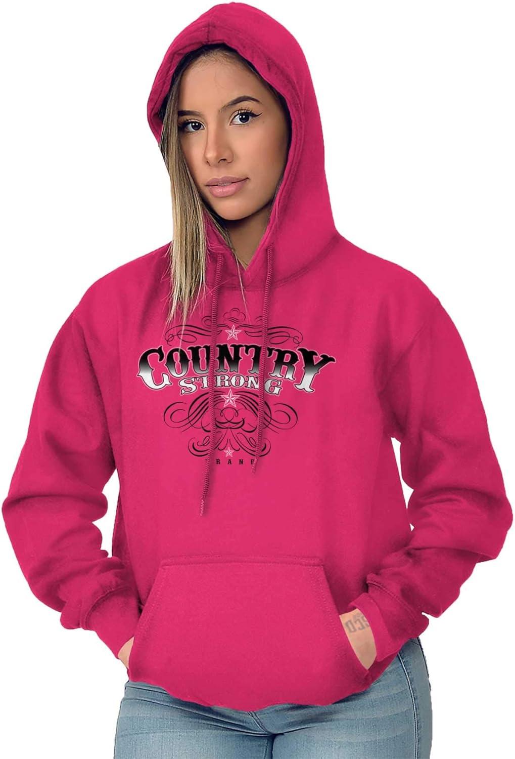 imageBrisco Brands Country Strong Western Stars Cowgirl Hoodie Sweatshirt WomenHeliconia