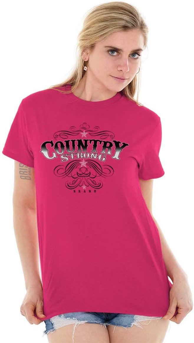 imageBrisco Brands Country Strong Western Stars Cowgirl Womens Graphic T Shirt TeesHeliconia