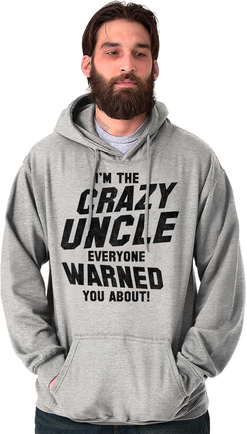 imageBrisco Brands Crazy Uncle Everyone Warned About Hoodie Hooded Sweatshirt MenSport Grey