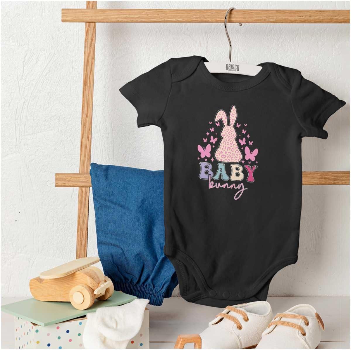 imageBrisco Brands Cute Easter Baby Bunny Butterflies Baby Bodysuit Jumper GirlsBlack