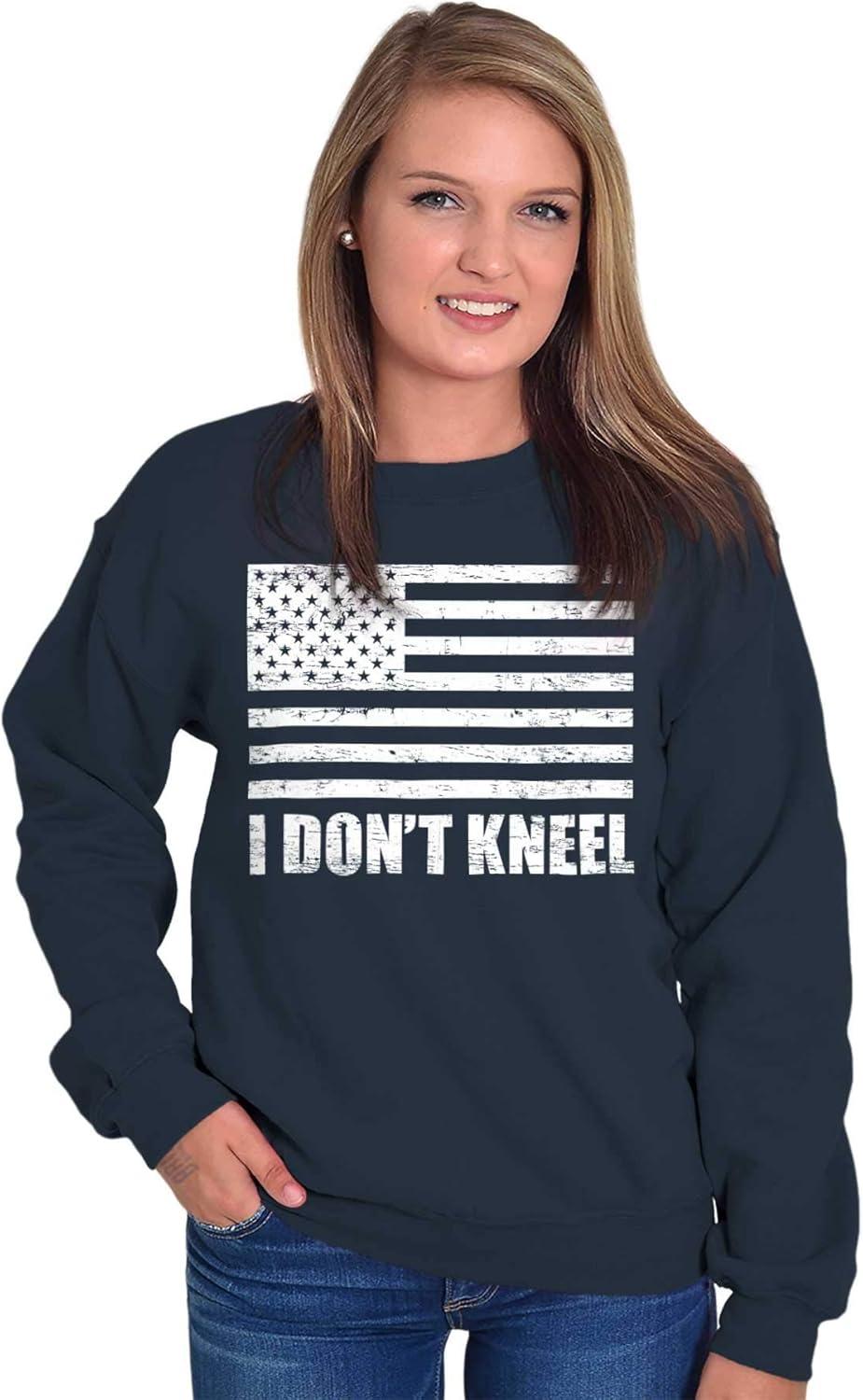 imageBrisco Brands Dont Kneel Anti Protest Patriotic Sweatshirt for Men or WomenNavy