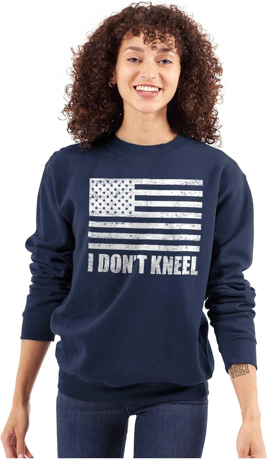 imageBrisco Brands Dont Kneel Anti Protest Patriotic Sweatshirt for Men or WomenNavy