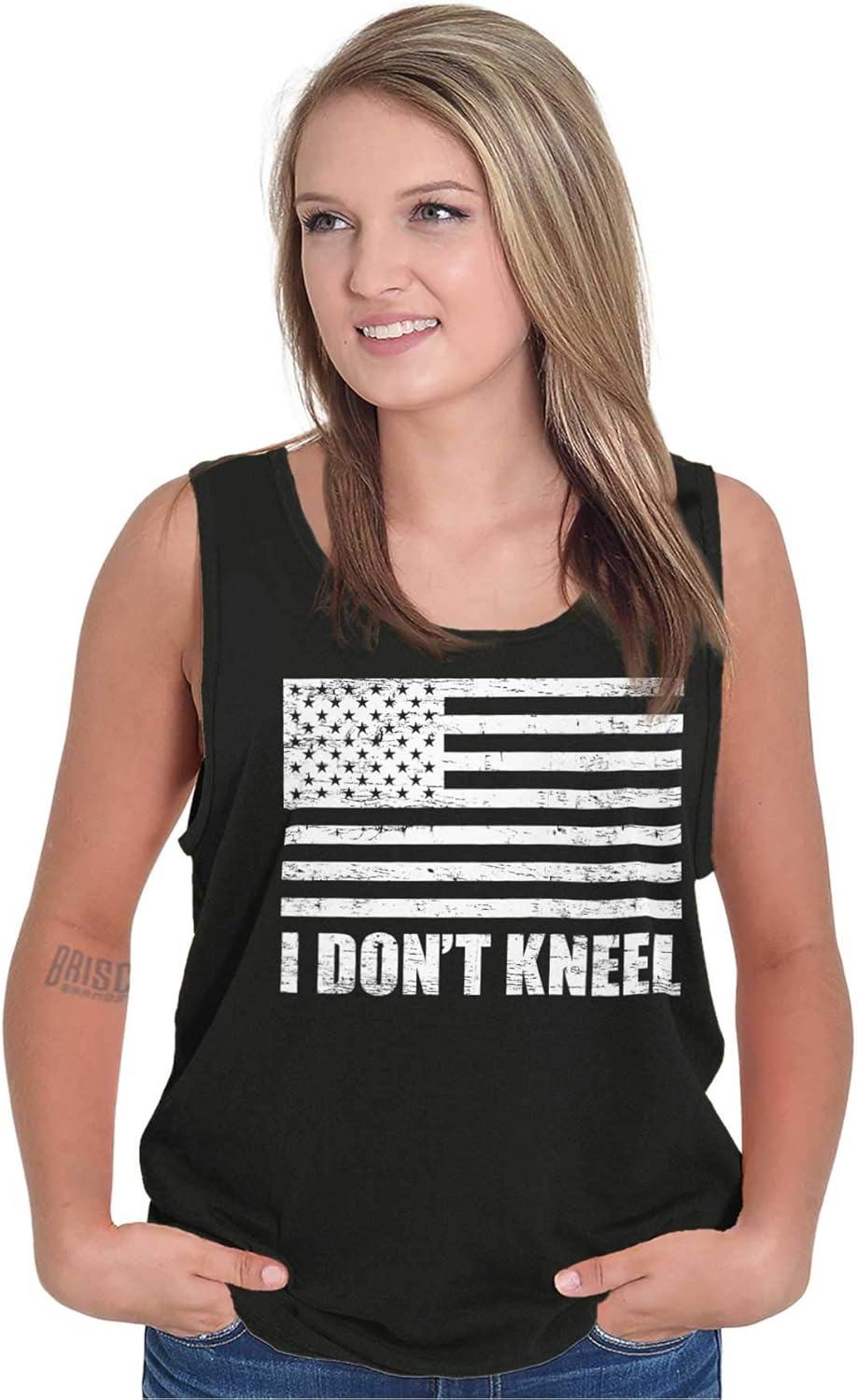 imageBrisco Brands Dont Kneel Anti Protest Patriotic Tank Top T Shirts Men WomenBlack
