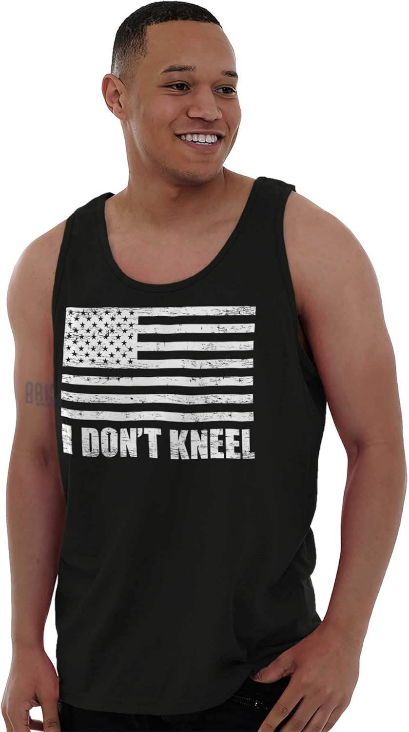 imageBrisco Brands Dont Kneel Anti Protest Patriotic Tank Top T Shirts Men WomenBlack