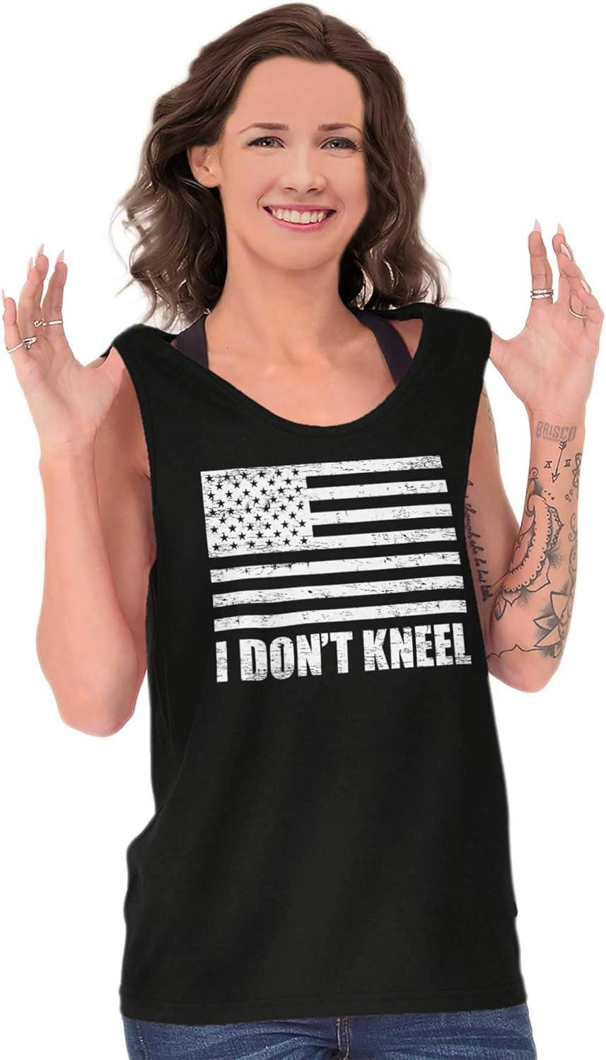 imageBrisco Brands Dont Kneel Anti Protest Patriotic Tank Top T Shirts Men WomenBlack