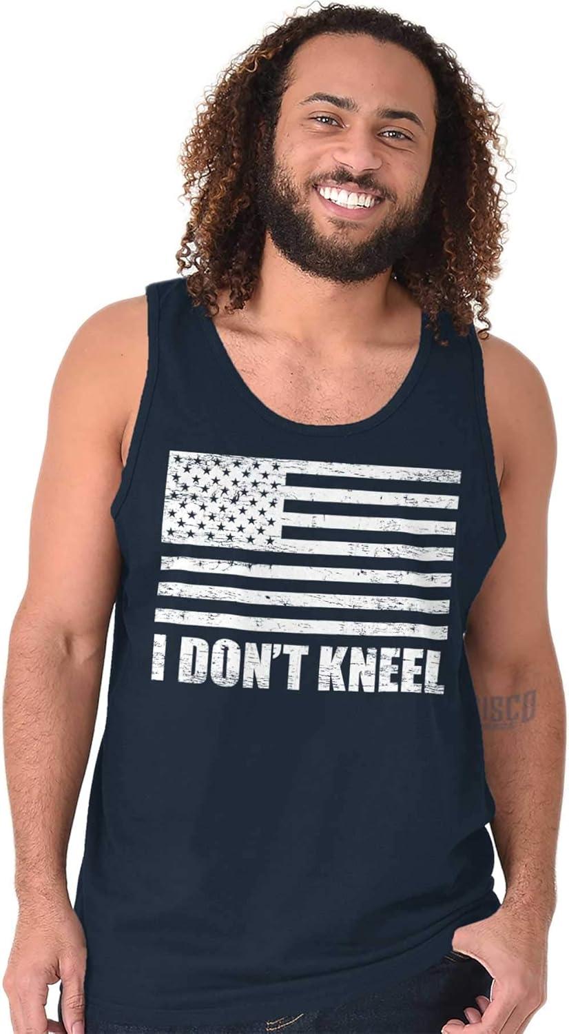 imageBrisco Brands Dont Kneel Anti Protest Patriotic Tank Top T Shirts Men WomenNavy