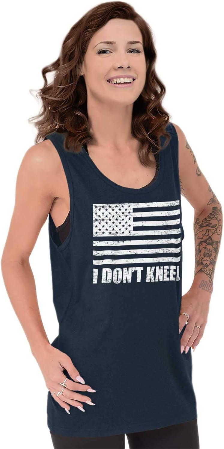 imageBrisco Brands Dont Kneel Anti Protest Patriotic Tank Top T Shirts Men WomenNavy