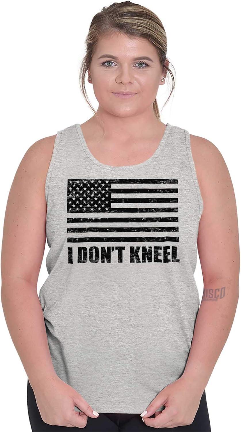 imageBrisco Brands Dont Kneel Anti Protest Patriotic Tank Top T Shirts Men WomenSport Grey