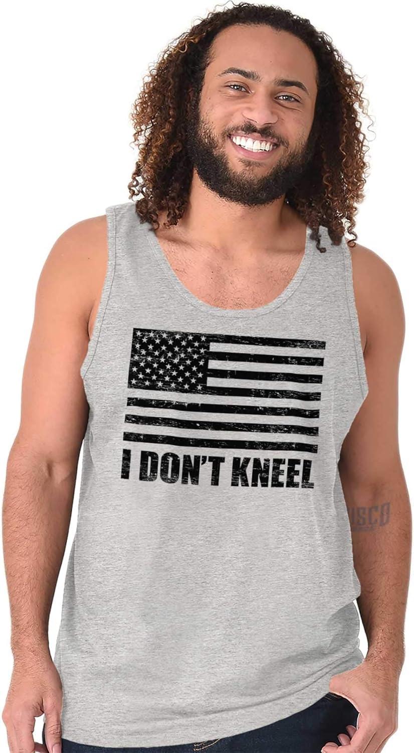 imageBrisco Brands Dont Kneel Anti Protest Patriotic Tank Top T Shirts Men WomenSport Grey