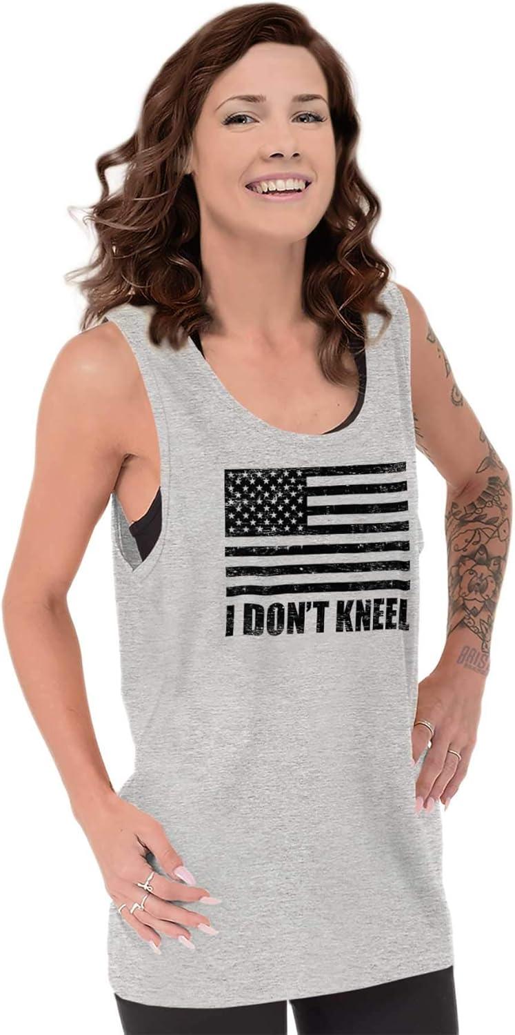 imageBrisco Brands Dont Kneel Anti Protest Patriotic Tank Top T Shirts Men WomenSport Grey