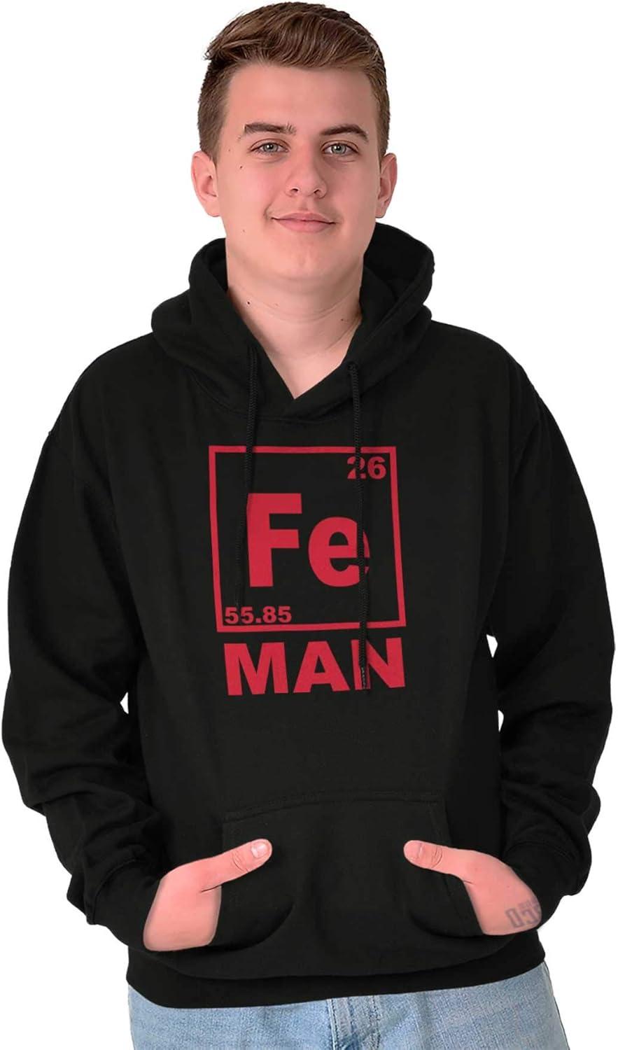 imageBrisco Brands Fe Iron Science Elements Superhero Hoodie Hooded Sweatshirt MenBlack