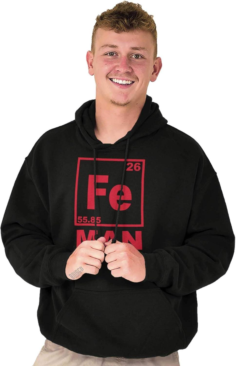 imageBrisco Brands Fe Iron Science Elements Superhero Hoodie Hooded Sweatshirt MenBlack