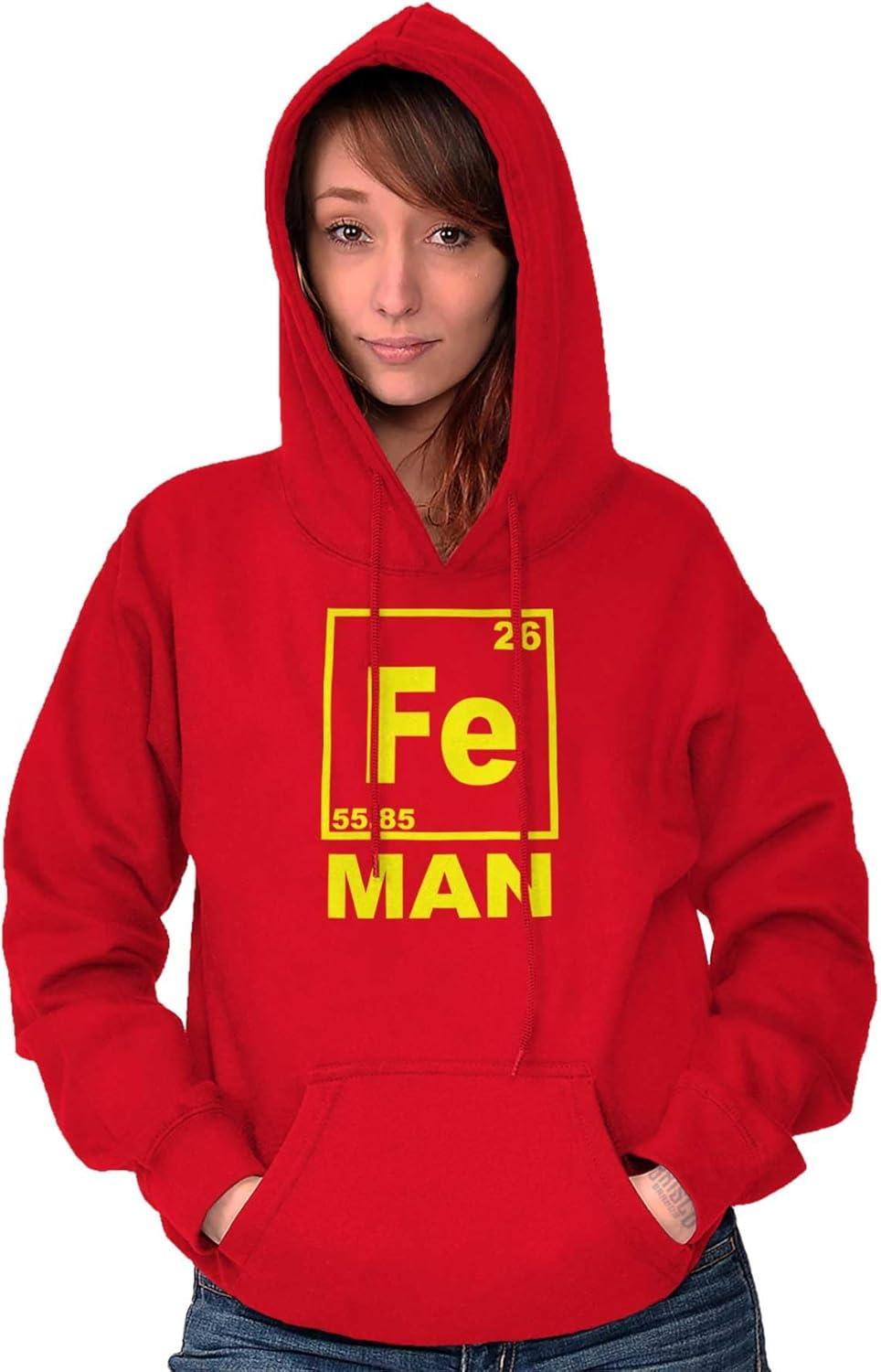 imageBrisco Brands Fe Iron Science Elements Superhero Hoodie Hooded Sweatshirt MenRed